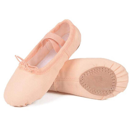 Tan Canvas Ballet Shoes Split Sole