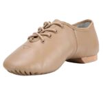 Tan Leather Jazz Shoes with Laces - Image 2