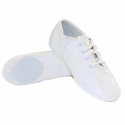 White Leather Jazz Shoes with Laces